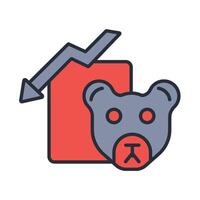 bear market icon. .Editable stroke.linear style sign for use web design,logo.Symbol illustration. vector