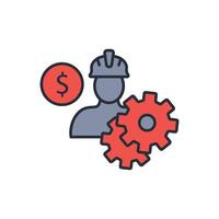 worker icon. .Editable stroke.linear style sign for use web design,logo.Symbol illustration. vector