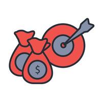 financial goals icon. .Editable stroke.linear style sign for use web design,logo.Symbol illustration. vector