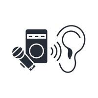 active listening icon. .Editable stroke.linear style sign for use web design,logo.Symbol illustration. vector
