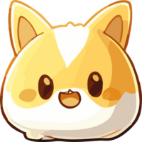 Cute cartoon animal character with round shape and cheerful expression, featuring yellow and white colors. Perfect for children illustrations and designs png