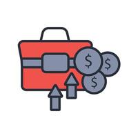 portfolio icon. .Editable stroke.linear style sign for use web design,logo.Symbol illustration. vector