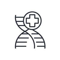 DNA icon. .Editable stroke.linear style sign for use web design,logo.Symbol illustration. vector