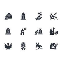 death icon set..Editable stroke.linear style sign for use web design,logo.Symbol illustration. vector