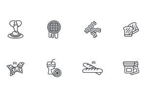Breakfast icon set..Editable stroke.linear style sign for use web design,logo.Symbol illustration. vector