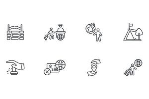 migration icon set..Editable stroke.linear style sign for use web design,logo.Symbol illustration. vector