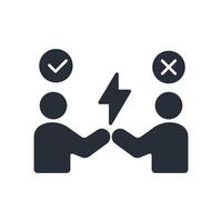 conflict resolution icon. .Editable stroke.linear style sign for use web design,logo.Symbol illustration. vector