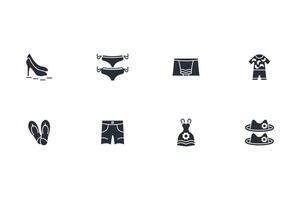 Clothes icon set..Editable stroke.linear style sign for use web design,logo.Symbol illustration. vector