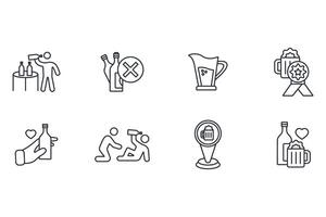 Beer icon set..Editable stroke.linear style sign for use web design,logo.Symbol illustration. vector