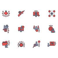 Dark web icon set..Editable stroke.linear style sign for use web design,logo.Symbol illustration. vector