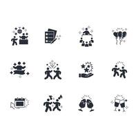 New year icon set..Editable stroke.linear style sign for use web design,logo.Symbol illustration. vector