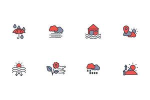 Weather icon set..Editable stroke.linear style sign for use web design,logo.Symbol illustration. vector