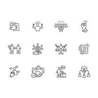 Trust icon set..Editable stroke.linear style sign for use web design,logo.Symbol illustration. vector