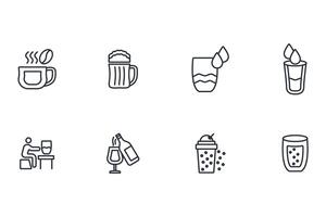 Drinks icon set..Editable stroke.linear style sign for use web design,logo.Symbol illustration. vector