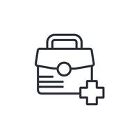 Medical kit icon. .Editable stroke.linear style sign for use web design,logo.Symbol illustration. vector