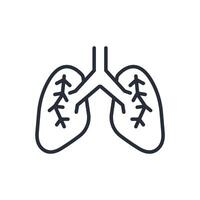 Lungs icon. .Editable stroke.linear style sign for use web design,logo.Symbol illustration. vector