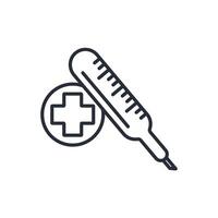 thermometer icon. .Editable stroke.linear style sign for use web design,logo.Symbol illustration. vector