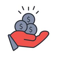 Dividend icon. .Editable stroke.linear style sign for use web design,logo.Symbol illustration. vector
