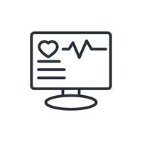 monitor medical icon. .Editable stroke.linear style sign for use web design,logo.Symbol illustration. vector