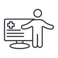 online medical icon. .Editable stroke.linear style sign for use web design,logo.Symbol illustration. vector