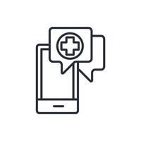 medical apps icon. .Editable stroke.linear style sign for use web design,logo.Symbol illustration. vector