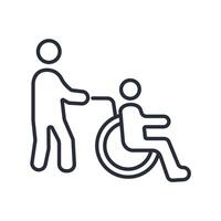 Wheelchair icon. .Editable stroke.linear style sign for use web design,logo.Symbol illustration. vector