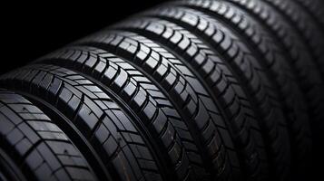 Tire stack background. Neural network photo
