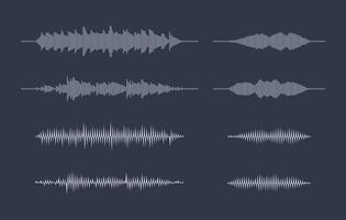 Audio waveform equalizer on dark background vector