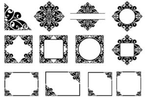 Beautiful Frame Border Design in black color in bunlde vector