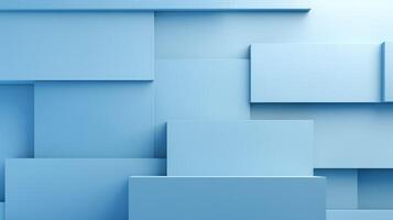 Abstract 3d rendering of a blue modern geometric background. Neural network photo