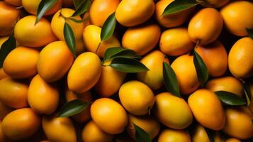 Group of yellow fresh ripe mango pattern. image photo