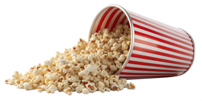 Popcorn in a red and white striped bucket png