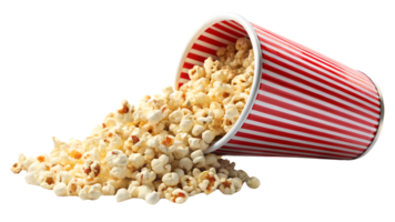 Popcorn in a red and white striped bucket png