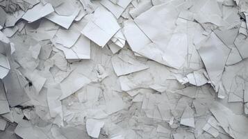 Torn paper poster on paint wall, many different sticker scraps. Neural network photo