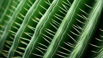 Close up view of green cactus surface. Neural network photo