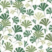 Seamless pattern with tropical leaves in flat style. Endless texture with palm leaves. Botanical background for fabric, wallpaper, wrapping paper, scrapbooking etc vector