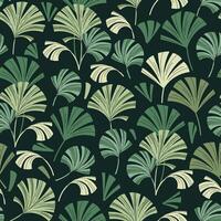 Seamless pattern with tropical leaves in flat style. Endless texture with palm leaves. Botanical background for fabric, wallpaper, wrapping paper, scrapbooking etc vector