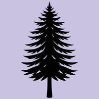 Pine tree silhouette graphic for creative projects, logos, and outdoor-themed visuals. Ideal for digital or print designs. An elegant natural touch to your creative projects. vector