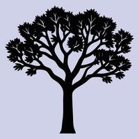 Mesquite tree silhouette graphic for creative projects, logos, and outdoor-themed visuals. Ideal for digital or print designs. An elegant natural touch to your creative projects. vector