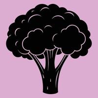 Broccoli silhouette graphic for creative projects, logos, and outdoor-themed visuals. Ideal for digital or print designs. An elegant natural to your creative projects. Vegetable silhouette Design vector