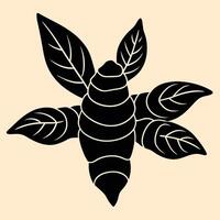 Turmeric silhouette graphic for creative projects, logos, and outdoor-themed visuals. Ideal for digital or print designs. An elegant natural to your creative projects. Vegetable silhouette Design vector