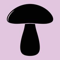 Portobello mushroom silhouette graphic for creative projects, logos, and outdoor-themed visuals. Ideal for digital or print designs. An elegant natural to your creative projects. Vegetable silhouette vector