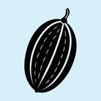 Bitter Melon silhouette graphic for creative projects, logos, and outdoor-themed visuals. Ideal for digital or print designs. An elegant natural to your creative projects. Vegetable silhouette Design vector