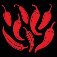 Chilies silhouette graphic for creative projects, logos, and outdoor-themed visuals. Ideal for digital or print designs. An elegant natural to your creative projects. Vegetable silhouette Design vector