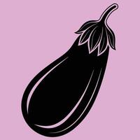 Eggplant silhouette graphic for creative projects, logos, and outdoor-themed visuals. Ideal for digital or print designs. An elegant natural to your creative projects. Vegetable silhouette Design vector