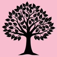 Walnut tree silhouette graphic for creative projects, logos, and outdoor-themed visuals. Ideal for digital or print designs. An elegant natural touch to your creative projects. vector