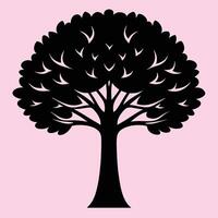 Teak tree silhouette graphic for creative projects, logos, and outdoor-themed visuals. Ideal for digital or print designs. An elegant natural touch to your creative projects. vector