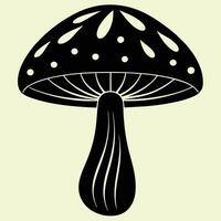 Mushroom silhouette graphic for creative projects, logos, and outdoor-themed visuals. Ideal for digital or print designs. An elegant natural to your creative projects. Vegetable silhouette Design vector