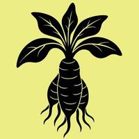 Ginger silhouette graphic for creative projects, logos, and outdoor-themed visuals. Ideal for digital or print designs. An elegant natural to your creative projects. Vegetable silhouette Design vector