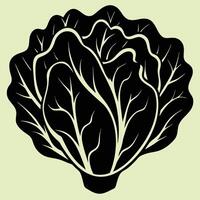Lettuce silhouette graphic for creative projects, logos, and outdoor-themed visuals. Ideal for digital or print designs. An elegant natural to your creative projects. Vegetable silhouette Design vector